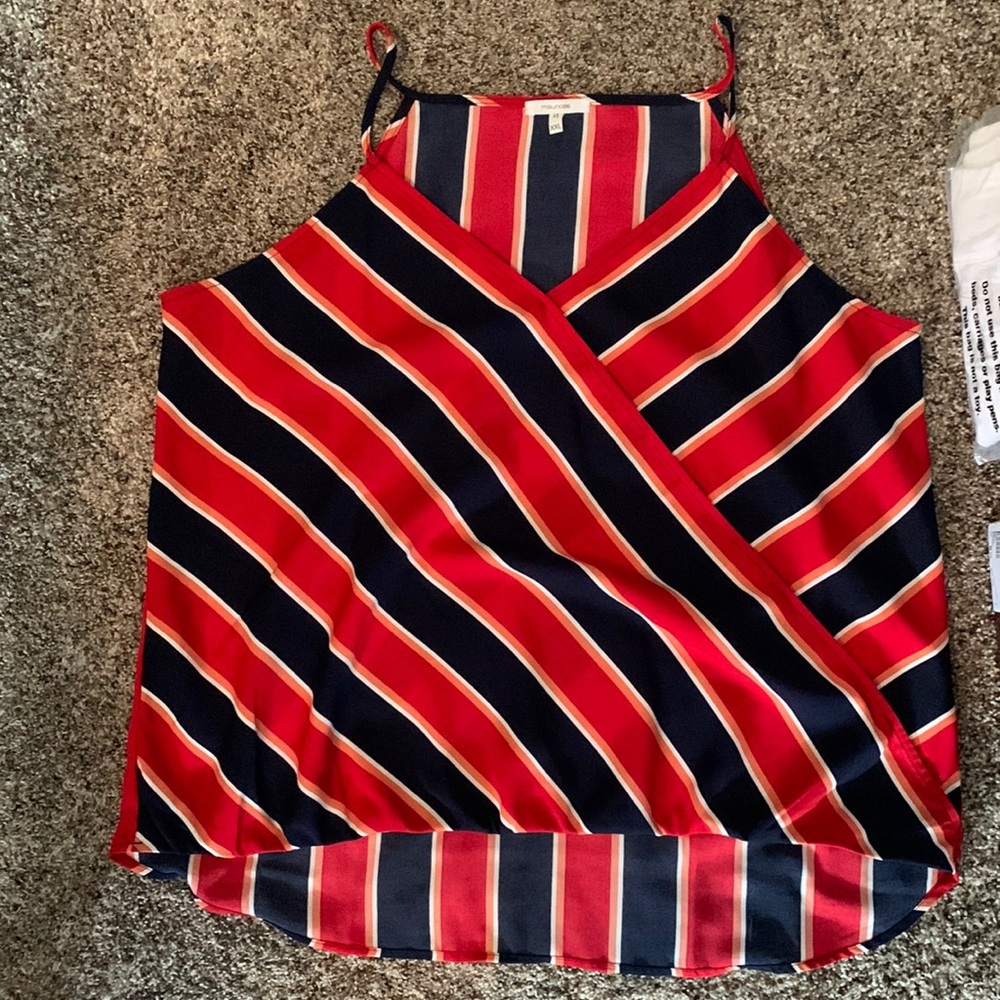 Maurices polyester tank red white blue with small orange contrast. Size XXL